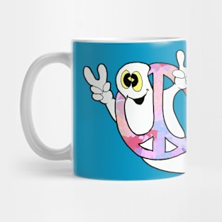 Peace ghost inside a groovy peace sign Mug